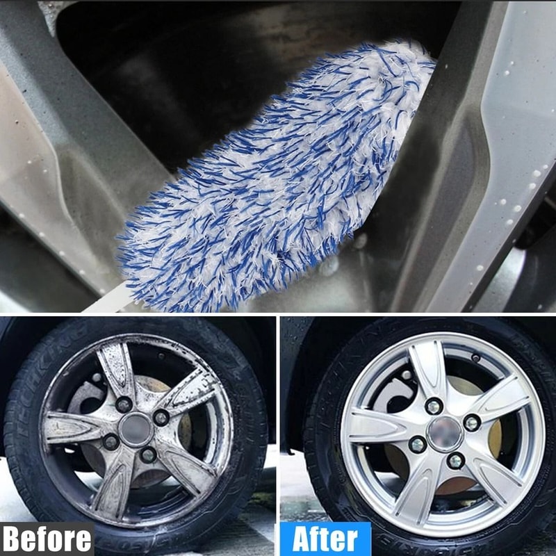 Microfiber Car Wheel Brush Tire Rim Engine Auto Detailing Cleaning Kit 1