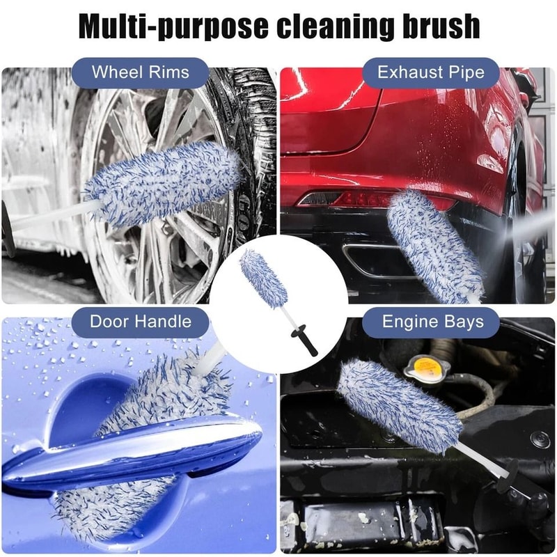 Microfiber Car Wheel Brush Tire Rim Engine Auto Detailing Cleaning Kit 5