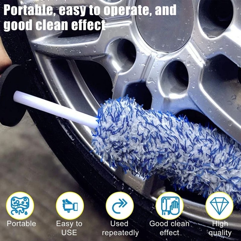 Microfiber Car Wheel Brush Tire Rim Engine Auto Detailing Cleaning Kit 6