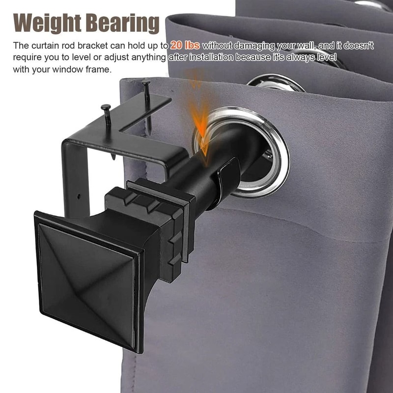 Curtain Rod Bracket Holders Easy Install Single Hook Window Frame Hooks For Home Decor 3