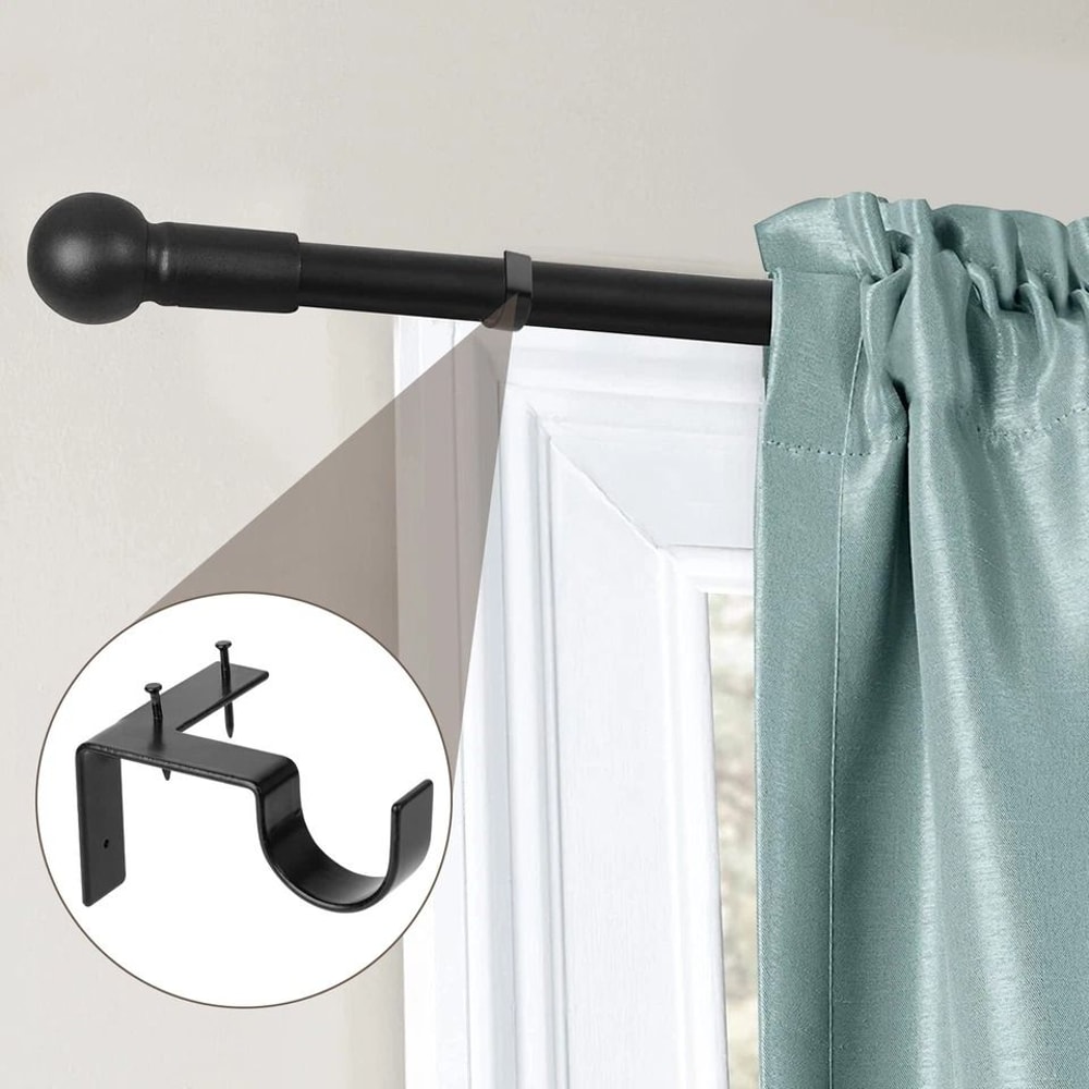 Curtain Rod Bracket Holders Easy Install Single Hook Window Frame Hooks For Home Decor 0