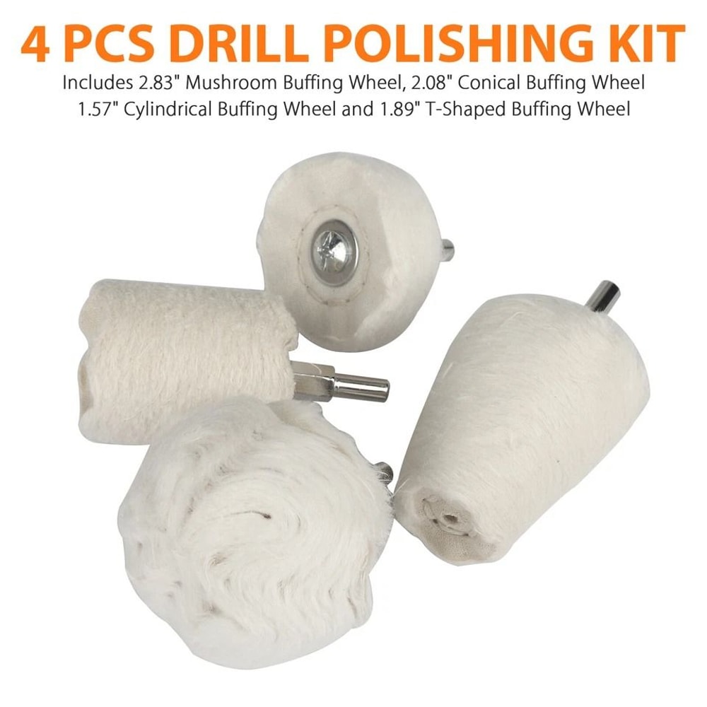 Cotton Pad Polishing Buffing Wheel Kit For Drills Ideal For Car Motorcycle Metal Jewelry Polishing 3