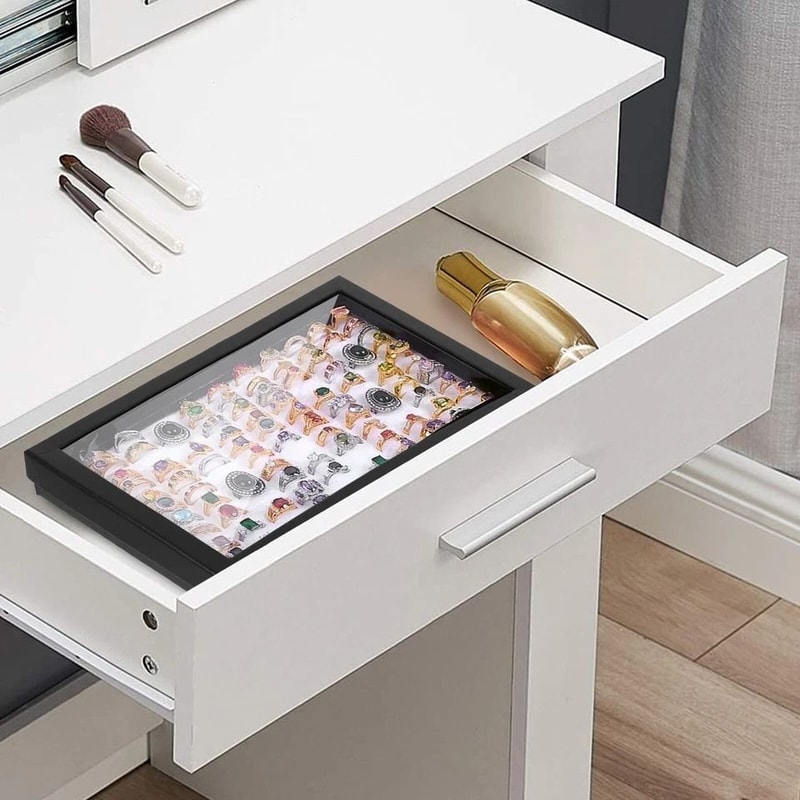 Jewelry Ring Display Organizer Stackable Storage Case For Earrings Rings 1