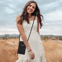 women touch screen cell phone bag crossbody shoulder pouch with card case & key holder