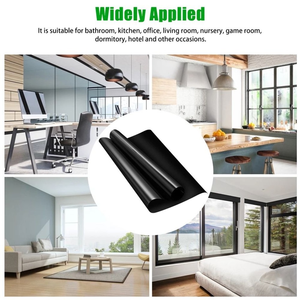 Static Cling Blackout Window Film UV Blocking Heat Insulation For Privacy 1