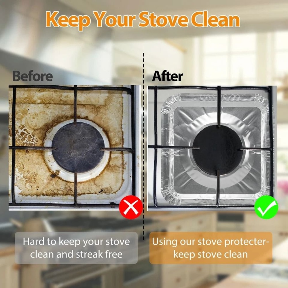 Aluminum Foil Burner Covers Heavy Duty Disposable Stove Protector Liners For Easy Cleanup 5