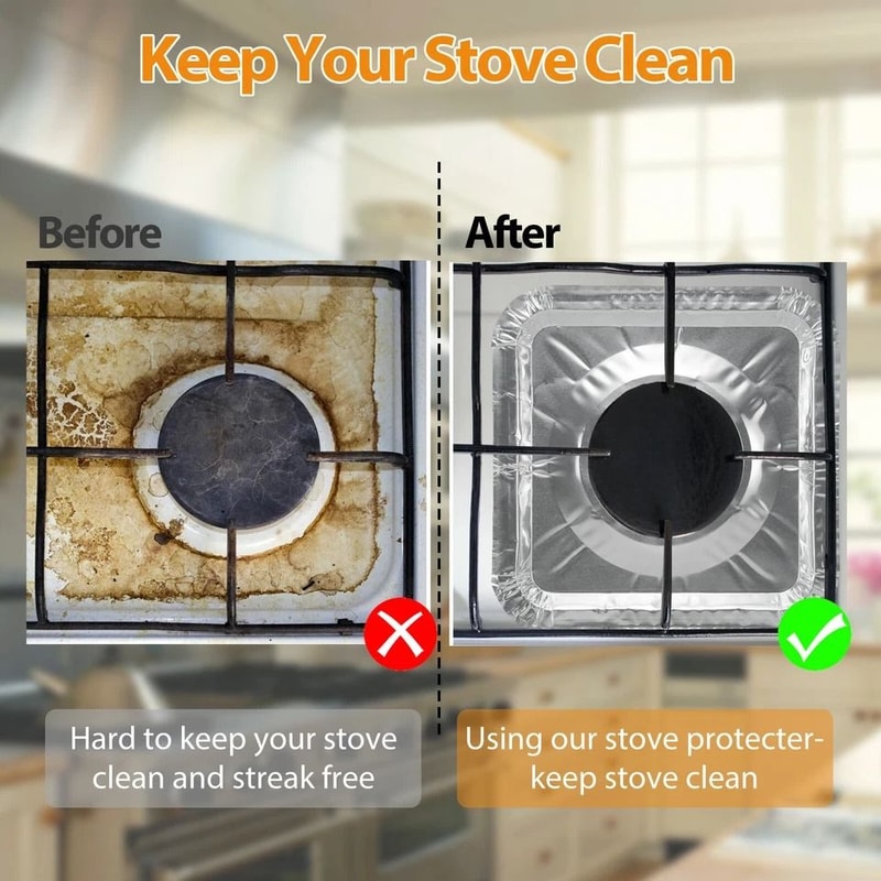 Aluminum Foil Burner Covers Heavy Duty Disposable Stove Protector Liners For Easy Cleanup 5