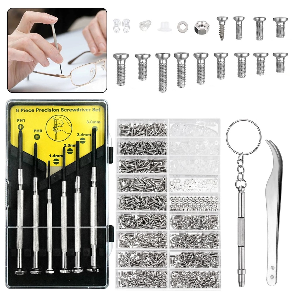 Eyeglass Repair Kit Complete Optical Tool Set For Sunglasses Watches 6