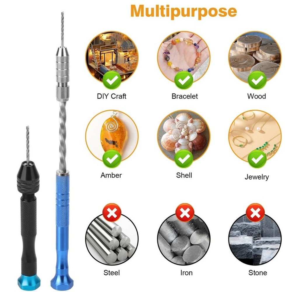 Precision Pin Vise Tools Set Mini Micro Hand Twist Drill Bits 1