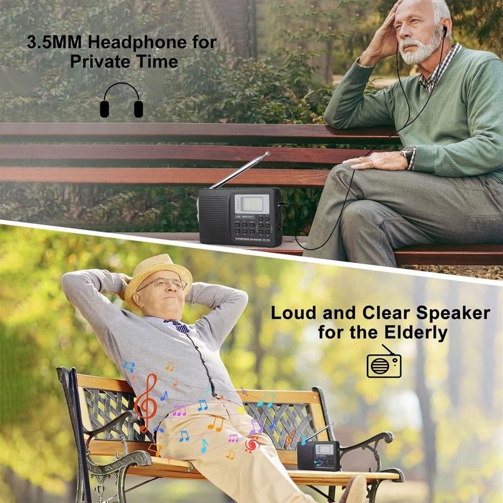 Portable Radio Receiver With Digital LCD Screen And Stereo Speaker Alarm 10