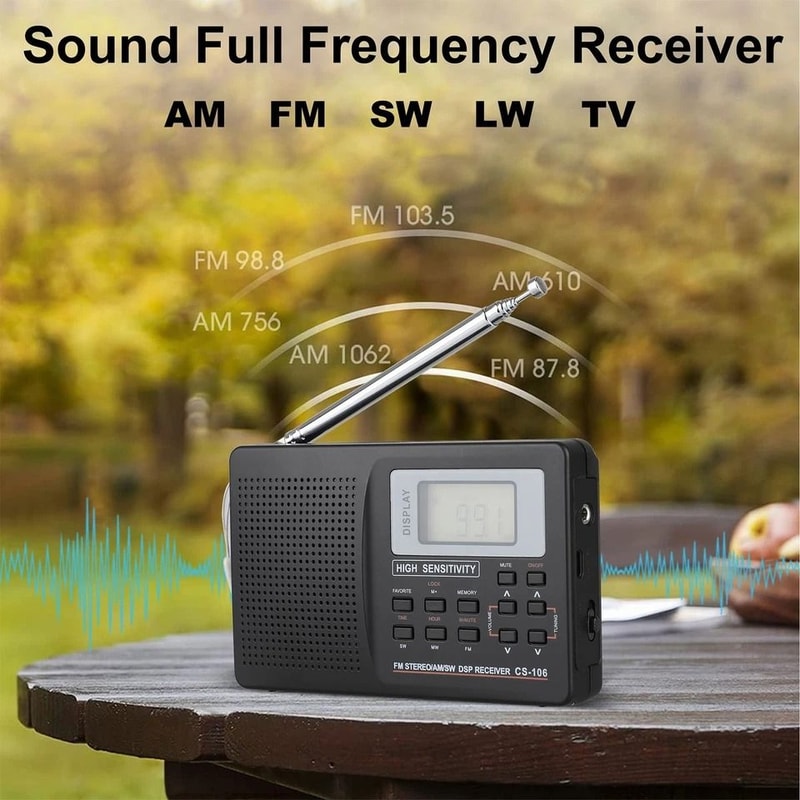 Portable Radio Receiver With Digital LCD Screen And Stereo Speaker Alarm 11