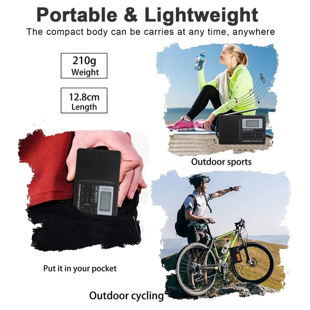 Portable Radio Receiver With Digital LCD Screen And Stereo Speaker Alarm 3