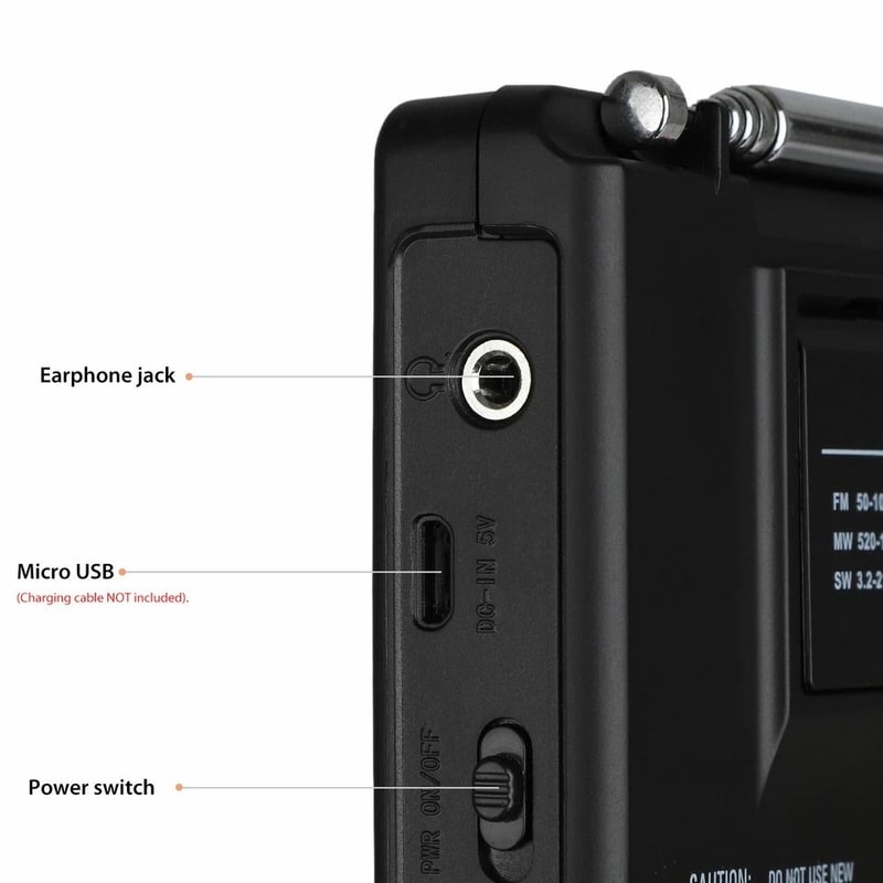 Portable Radio Receiver With Digital LCD Screen And Stereo Speaker Alarm 4