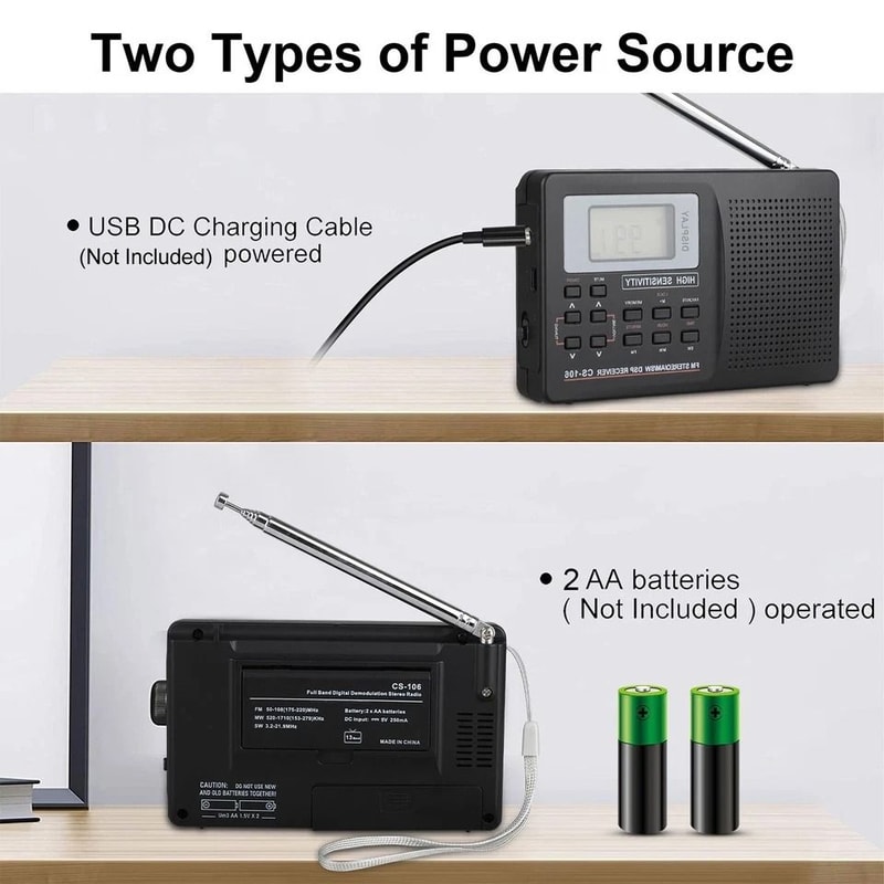 Portable Radio Receiver With Digital LCD Screen And Stereo Speaker Alarm 7