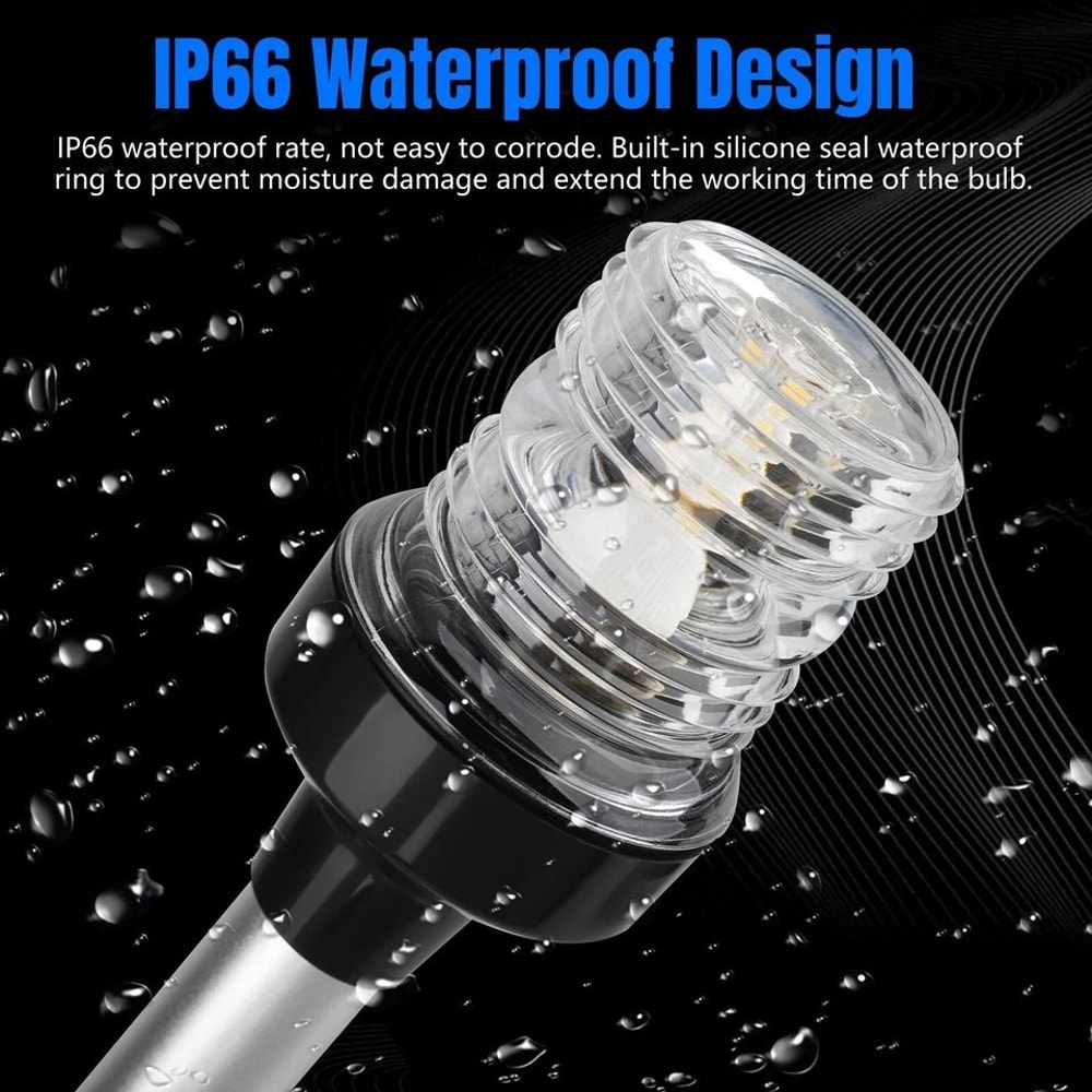 Boat Yacht LED Navigation Light Fold Down Anchor Stern Pole Lamp 4