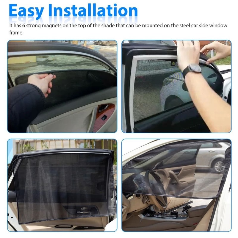 Magnetic Car Side Window Sunshade UV Blocker Mesh Shield For Privacy And Easy Installation 2