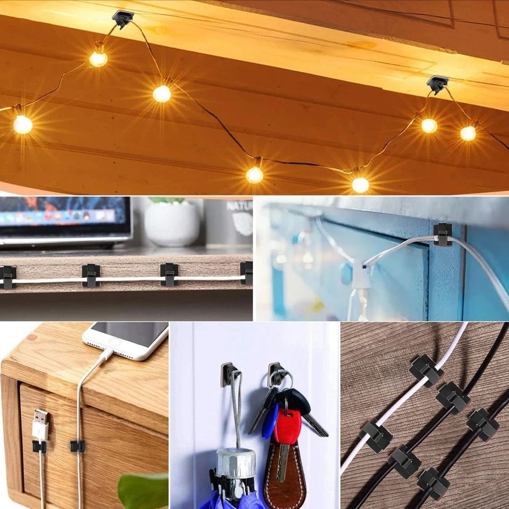 Cable Clips Self Adhesive Cord Management Wire Holder Organizer Clamp 1