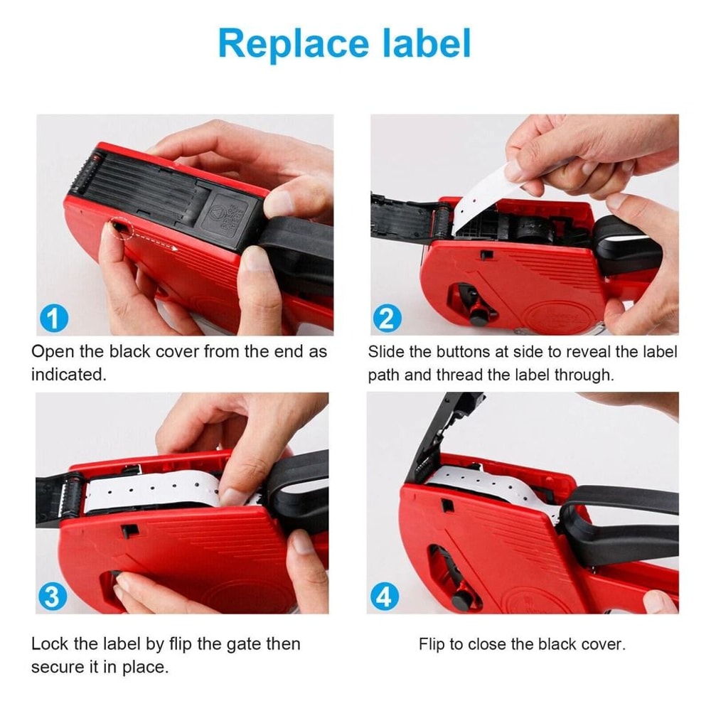 Price Tag Gun Marking Machine With Sticker Labels Ink Roller Retail Price Tagger 5