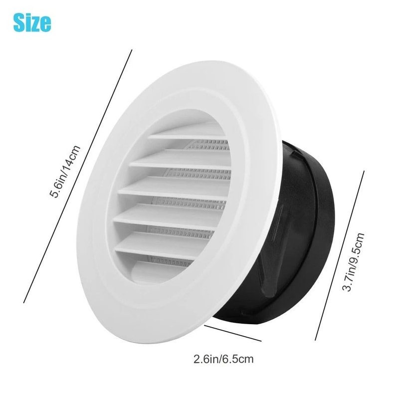 Round Air Soffit Vents With Oblique Louver Grille Cover Fly Screen 1