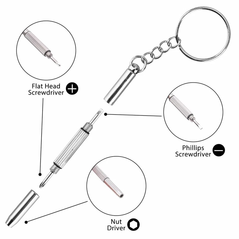 Eyeglass Repair Kit Complete Set With Screws Nut Nose Pads And Screwdriver For Glasses Watches 4