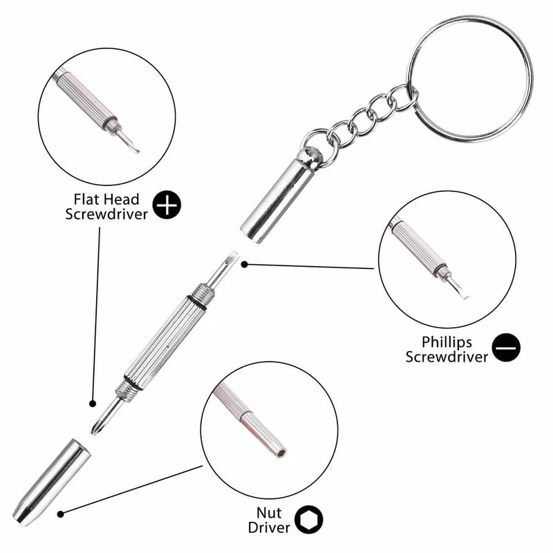 Eyeglass Repair Kit Complete Set With Screws Nut Nose Pads And Screwdriver For Glasses Watches 4