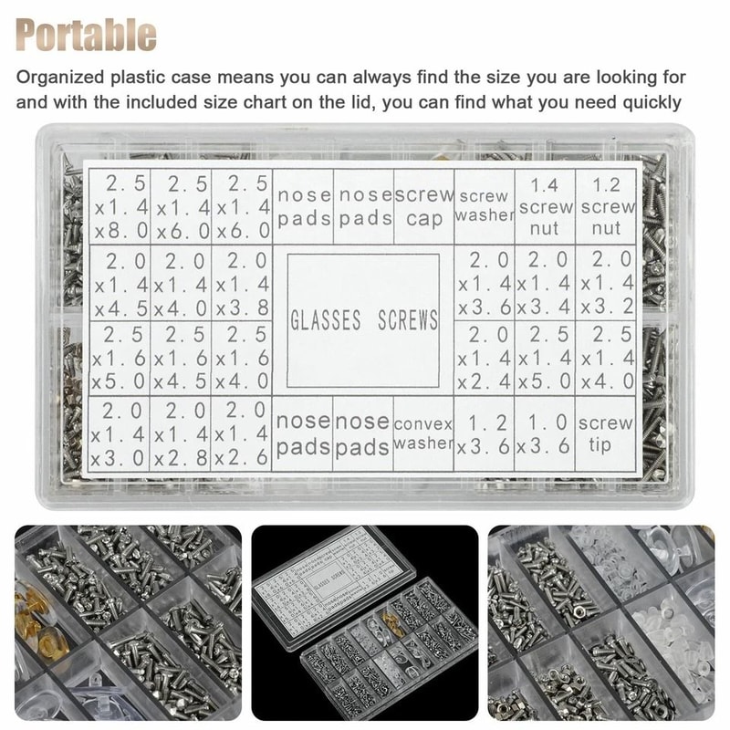 Eyeglass Repair Kit Complete Set With Screws Nut Nose Pads And Screwdriver For Glasses Watches 6