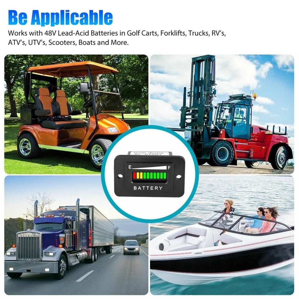 LED Battery Indicator Meter Gauge For Golf Carts Forklifts More 2