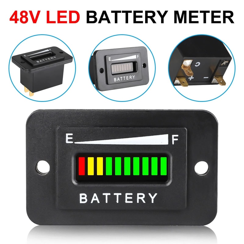 LED Battery Indicator Meter Gauge For Golf Carts Forklifts More 3