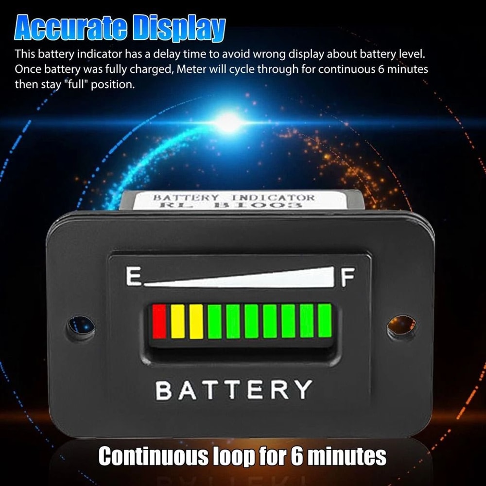 Battery Indicator Meter Gauge For Golf Cart Boat ATV And More 5