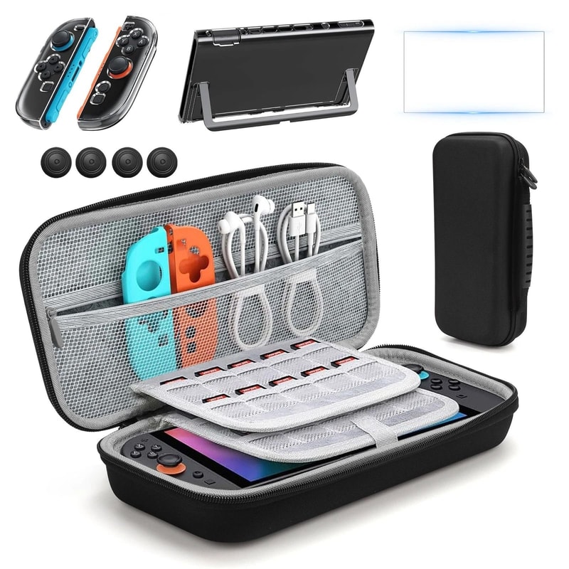 Switch Travel Carry Case With Protective Cover Screen Protector 6