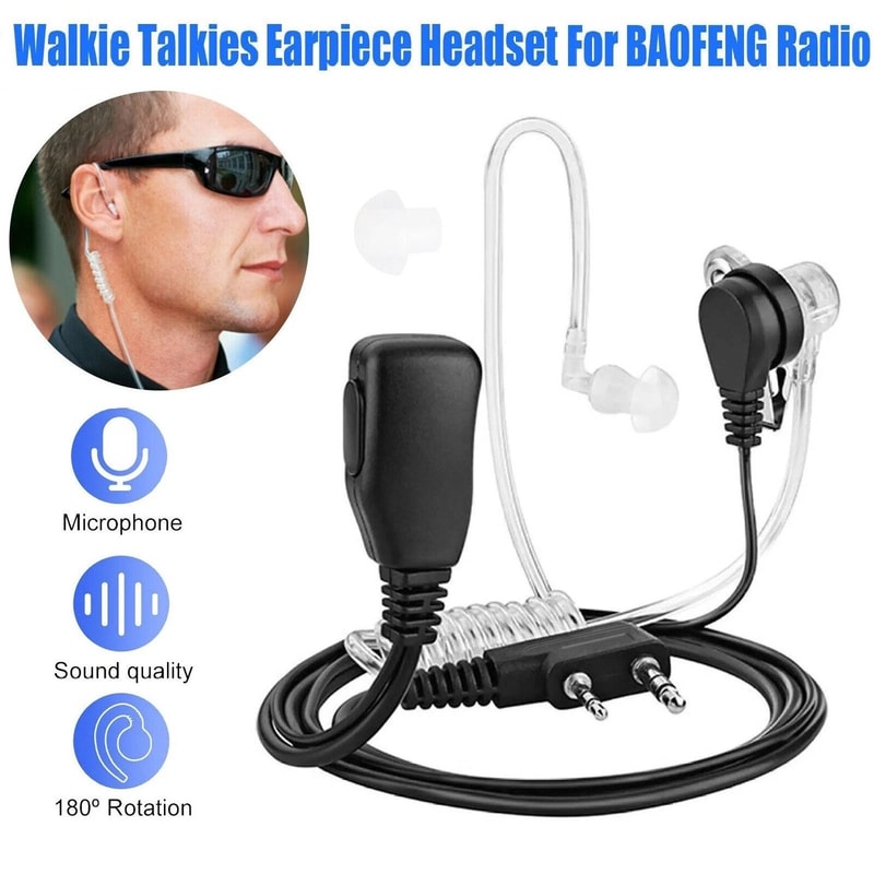 FBI Style Security Walkie Talkies Radio Earpiece With Mic 1