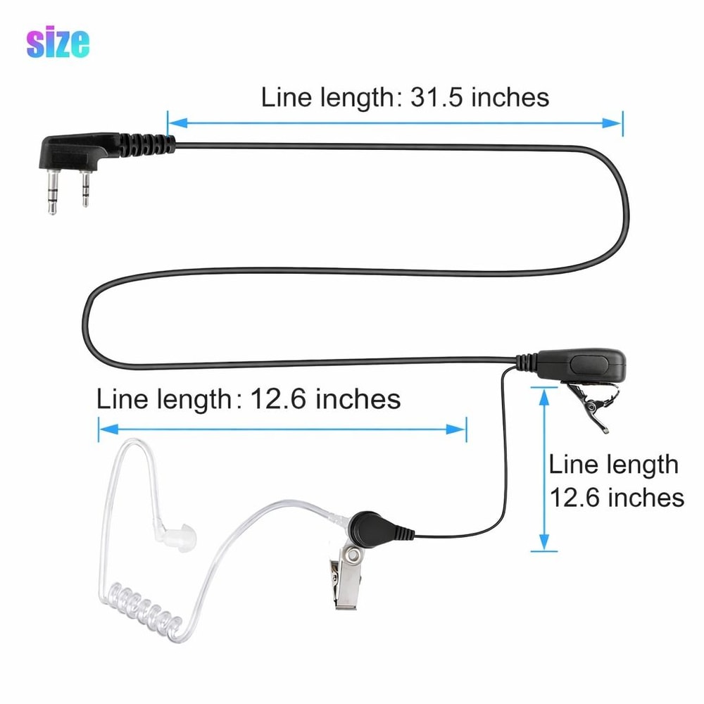 FBI Style Security Walkie Talkies Radio Earpiece With Mic 7