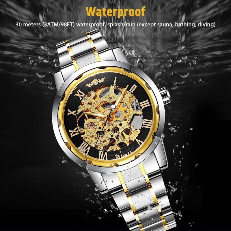 Men Luxury Waterproof Stainless Steel Automatic Mechanical Wristwatch 2