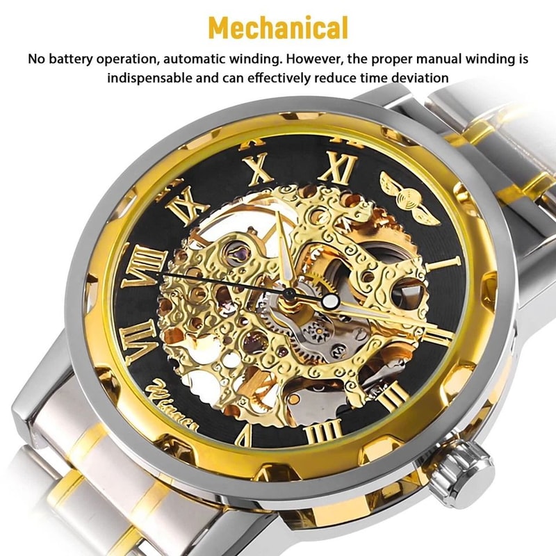 Men Luxury Waterproof Stainless Steel Automatic Mechanical Wristwatch 5