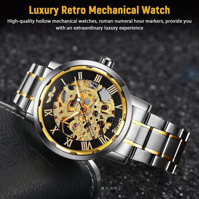 Men Luxury Waterproof Stainless Steel Automatic Mechanical Wristwatch 6