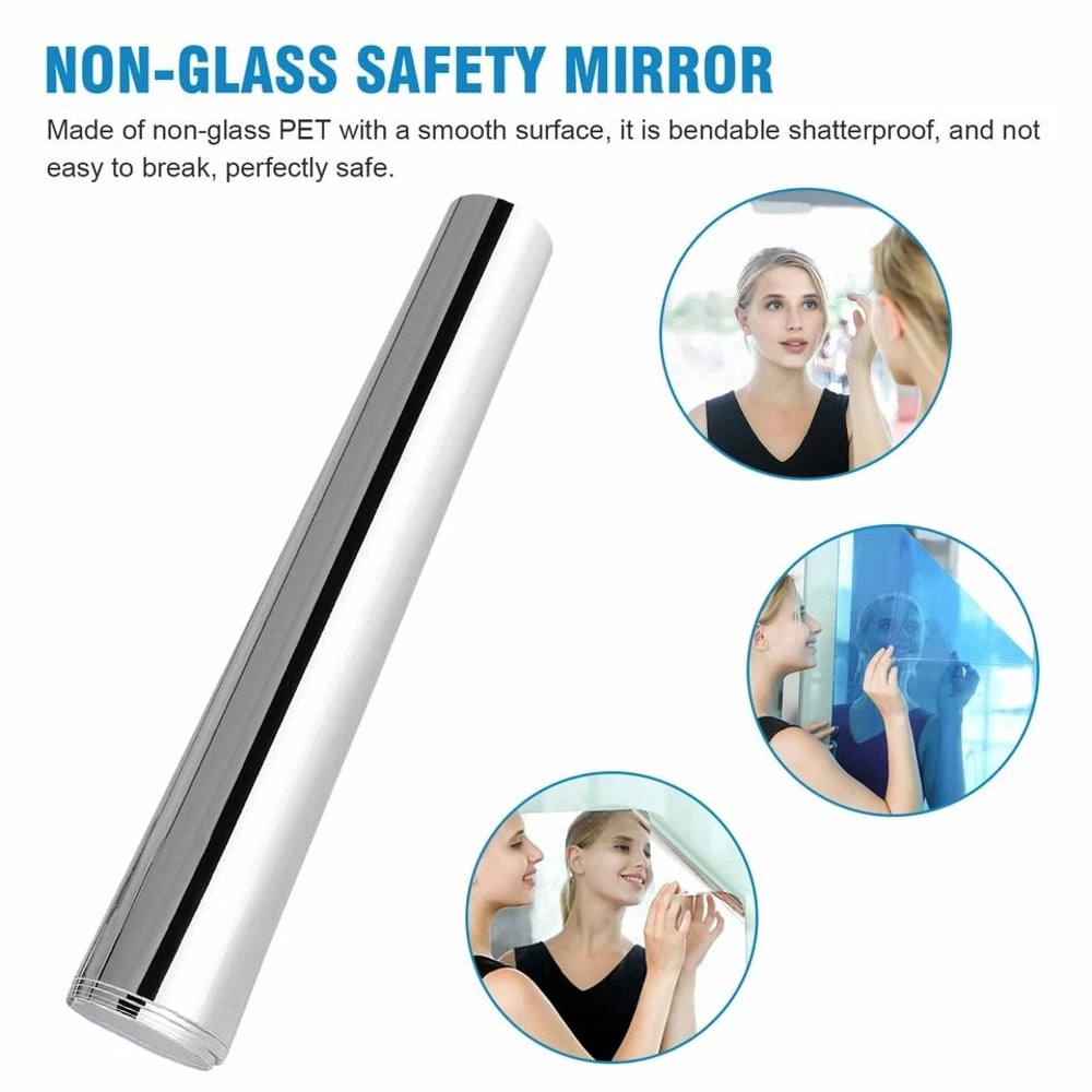 Self Adhesive Reflective Mirror Wall Sticker Kitchen Home Decor 2