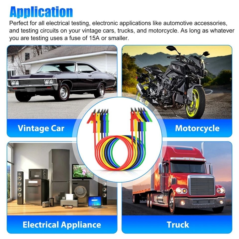 Alligator Clips Electrical Test Leads Set Jumper Wires For High Precision Electrical Testing 1