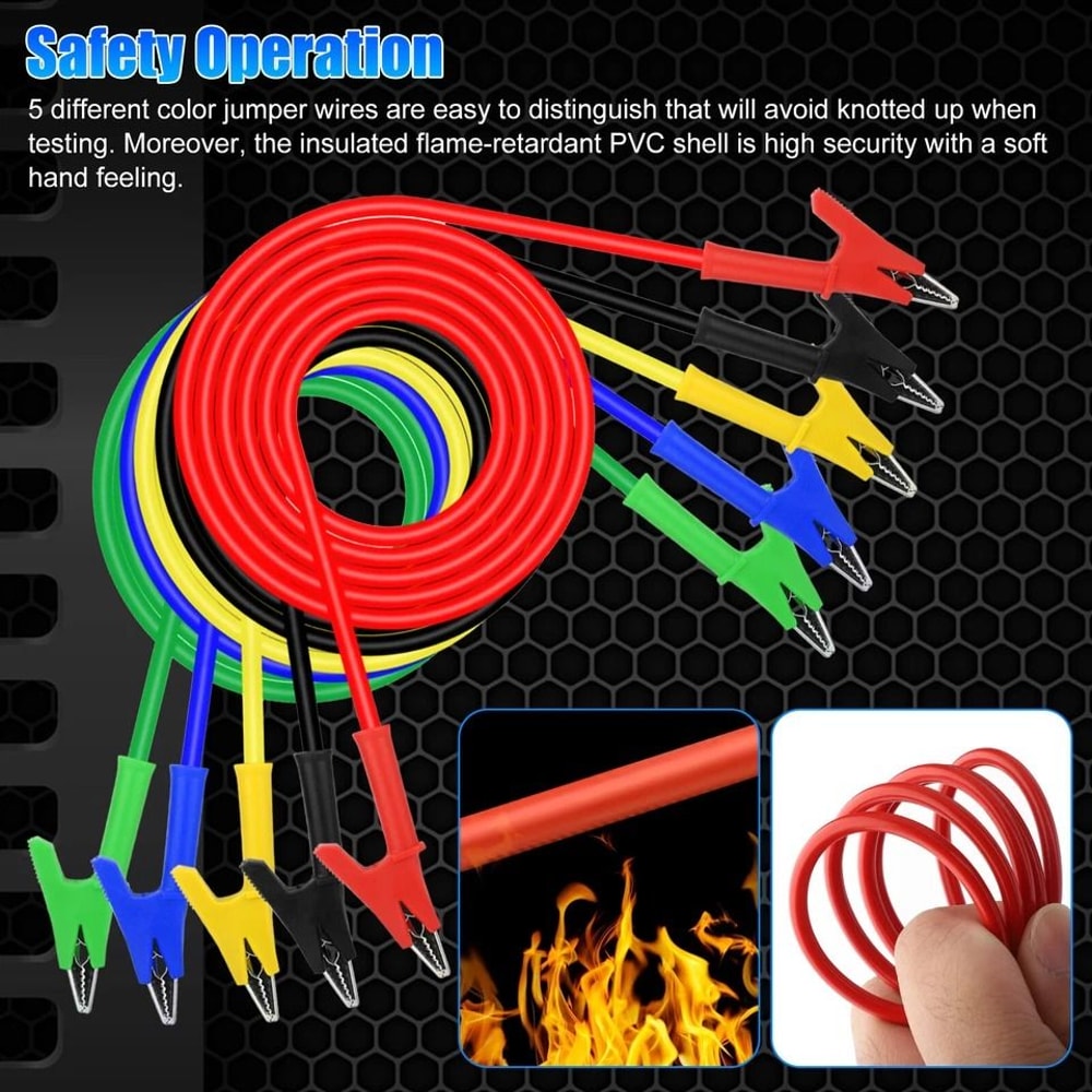 Alligator Clips Electrical Test Leads Set Jumper Wires For High Precision Electrical Testing 4