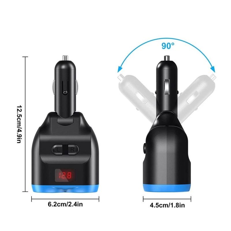 Car Cigarette Lighter Socket Splitter With Dual USB PD Charger 2