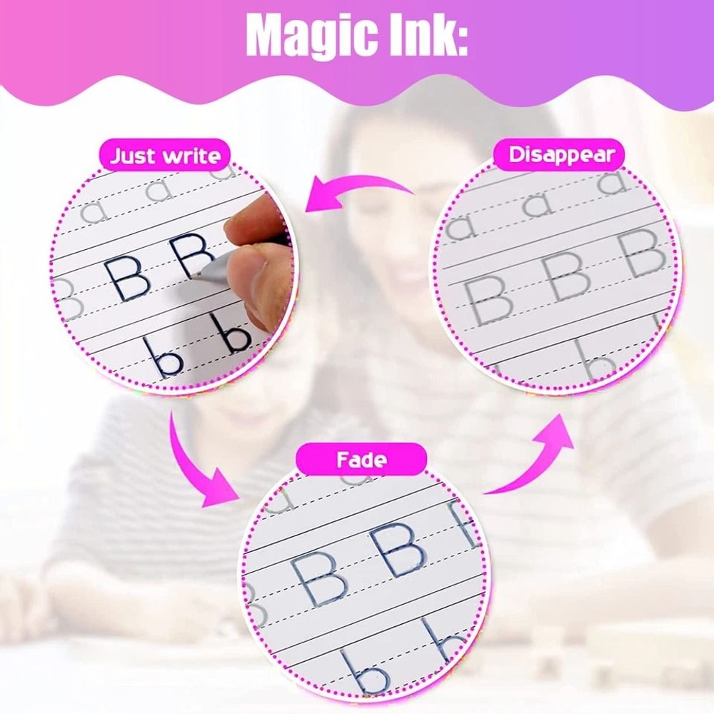 Magic Practice Copybook Set Reusable Handwriting Practice Book For Kids 3