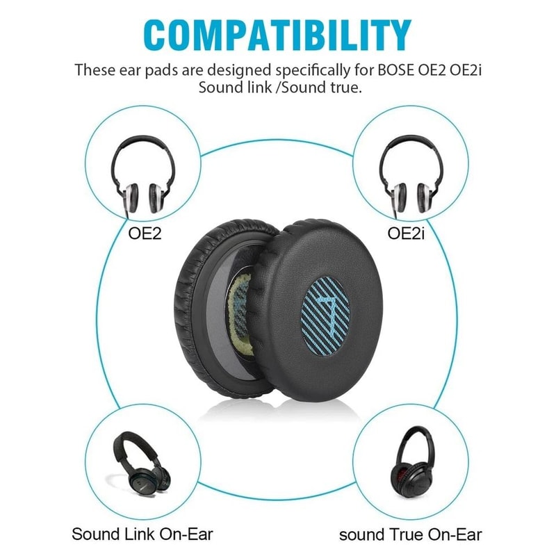 Replacement Earpads For Headphones Comfortable Foam Cushions 2