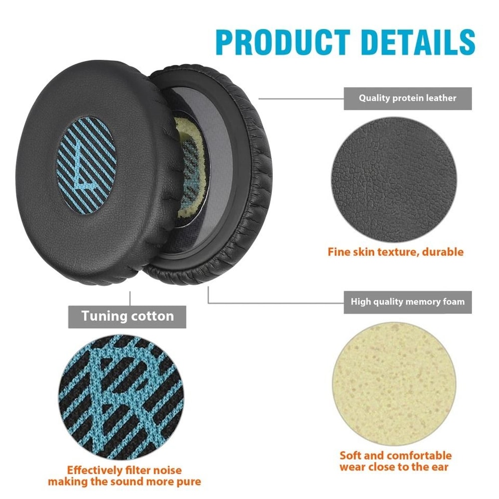 Replacement Earpads For Headphones Comfortable Foam Cushions 3