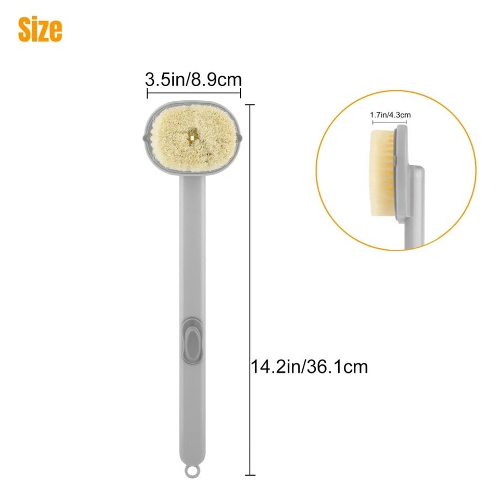 Long Handle Bath Brush With Exfoliating Scrubber Back Body Shower Washer For Dead Skin Removal 4