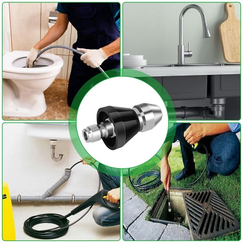 High Pressure Sewer Cleaning Nozzle Pipe Cleaner Tool With Connector 1