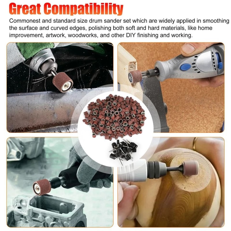 Sanding Drum Kit With Sleeves Mandrels For Rotary Tool Set For Woodworking DIY And Polishing 3