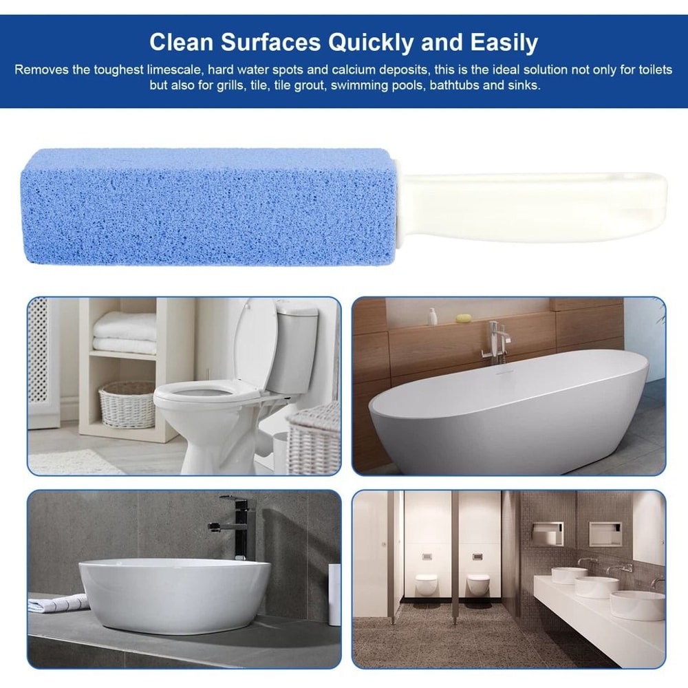 Heavy Duty Pumice Stone Toilet Scouring Tool With Handle Stubborn Stain Remover For Home Cleaning 1