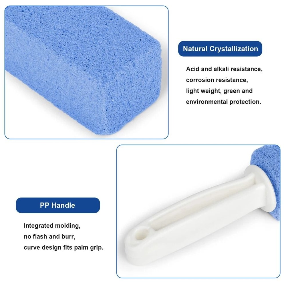 Heavy Duty Pumice Stone Toilet Scouring Tool With Handle Stubborn Stain Remover For Home Cleaning 3