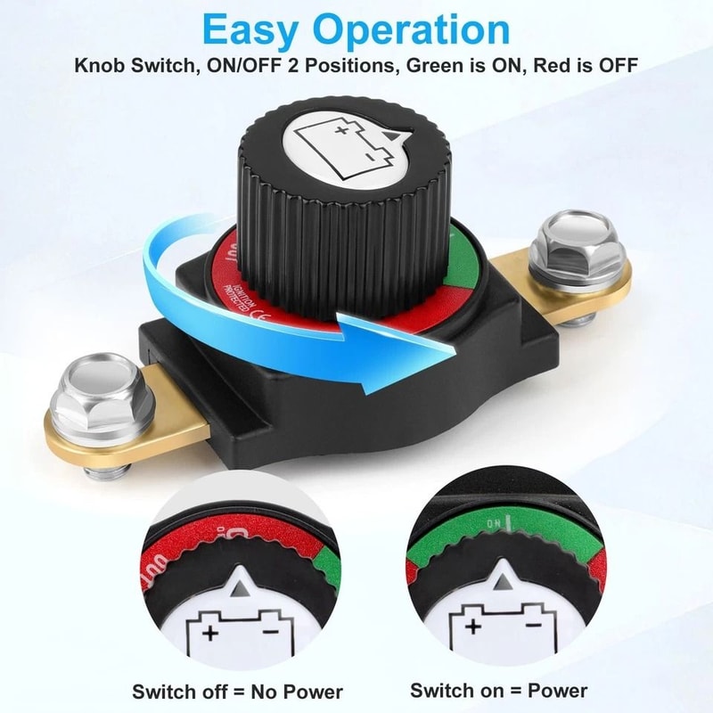 Side Post Battery Disconnect Switch Isolator CutOff For Automotive 5