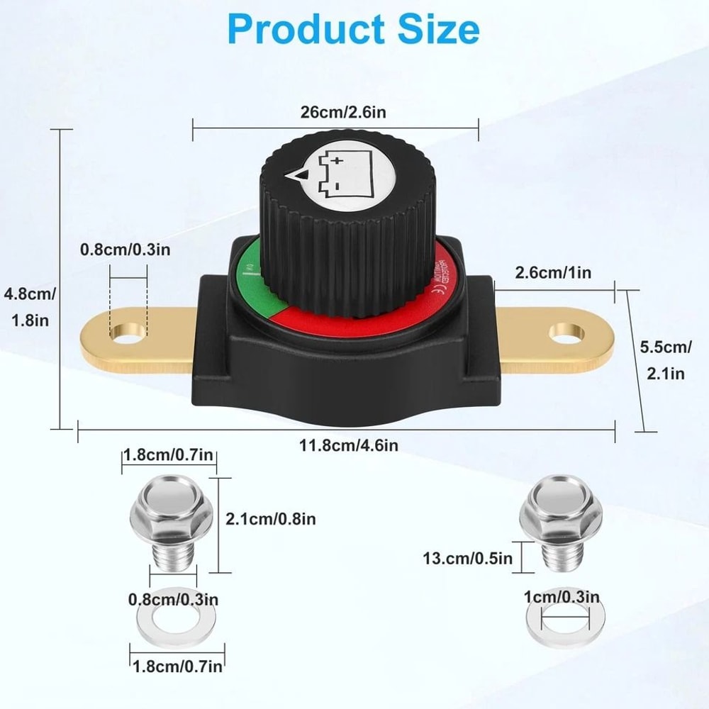 Side Post Battery Disconnect Switch Isolator CutOff For Automotive 3