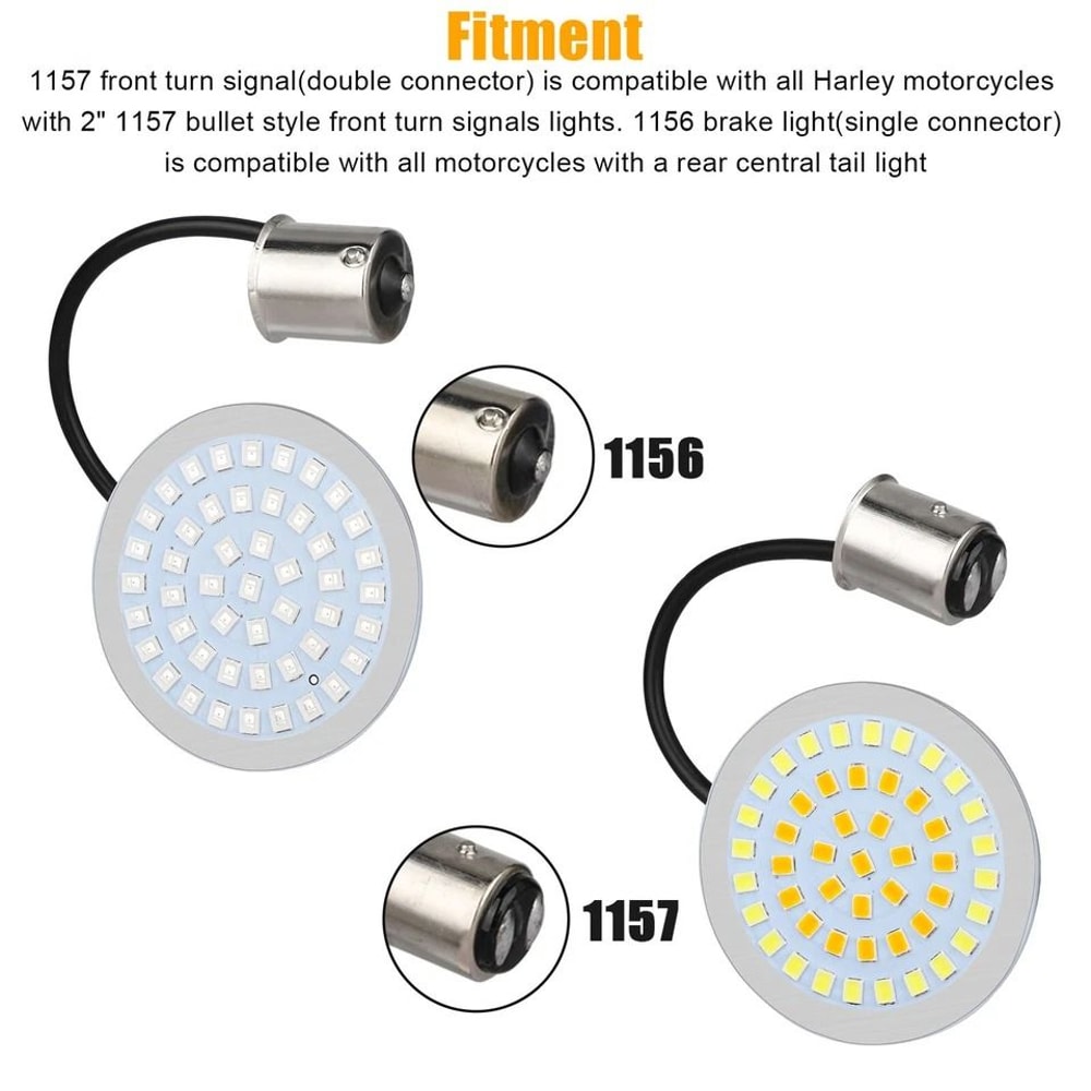 LED Bullet Turn Signal Lights For Harley Davidson Front Rear Smoke Lens High Intensity Easy Instal 2